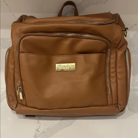 Cognac GreyFox diaper bag backpack - Picture 1 of 2